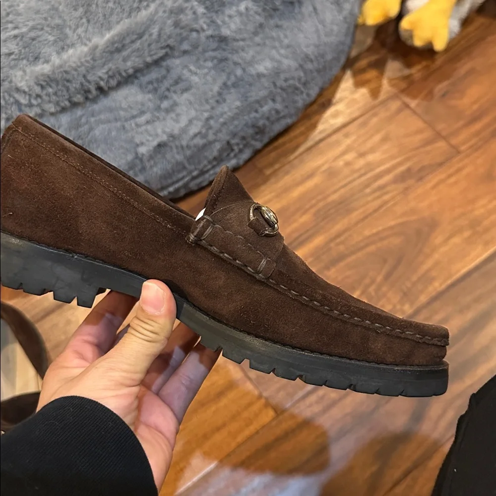 Gucci Women's Brown Suede Loafers - Picture 7 of 16